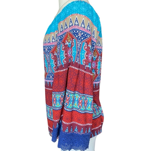 Soulmates Vibrant Patterned Off-Shoulder Blouse - Picture 5 of 13